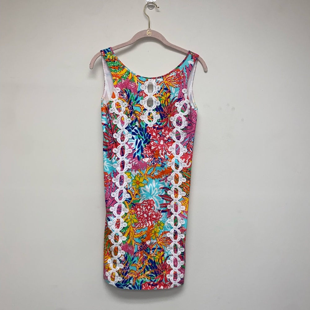 Lilly Pulitzer Ember Shift Skeeveless Multicolor Sheath Lace Dress size 4 - Picture 4 of 8